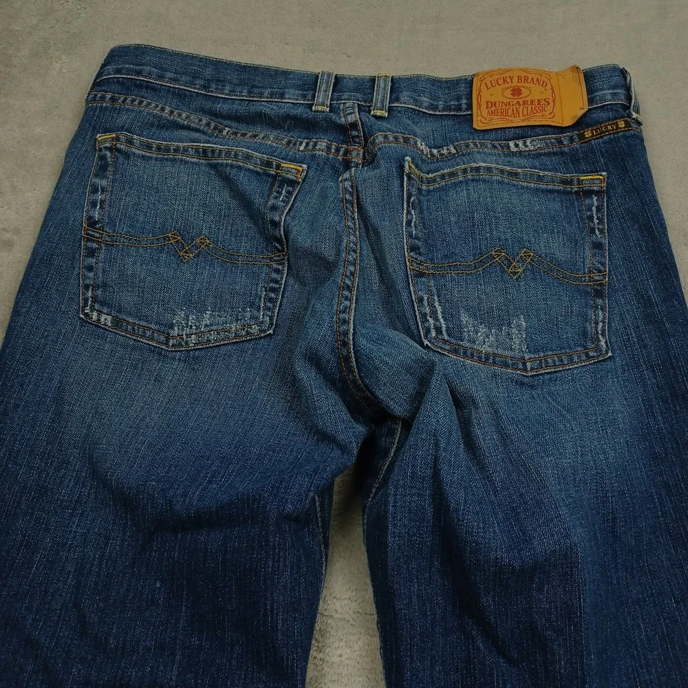 Lucky Brand Jeans Womens 12 Blue Denim Sugar Cropped Distressed Casual Preppy